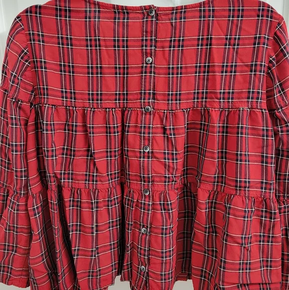 Madewell Plaid Babydoll Blouse - Picture 6 of 7